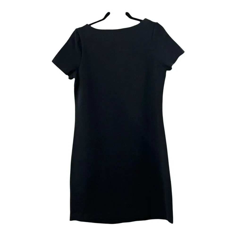 Boden Womens Size 8 Black Short Sleeve Career Embroidered Dress - Picture 3 of 4